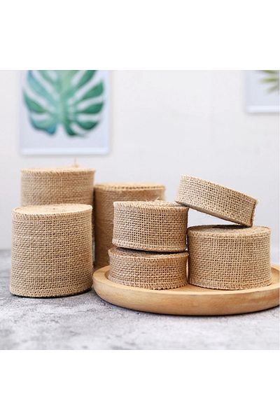 Choice 5m Width 2.5cm Natural Jute Burlap 5m/roll Hessian Ribbon For Vintage Rustic Wedding Decoration Orna