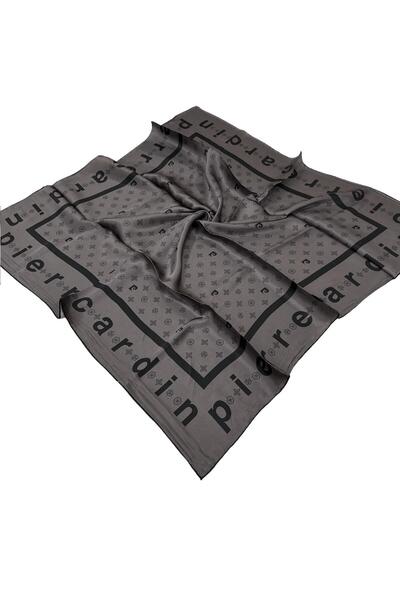 Pierre Cardin Twill Silk Scarf - 8940438 -915 Brown Gray