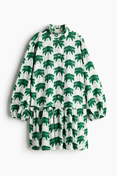 H&M Yakası Fırfırlı Elbise