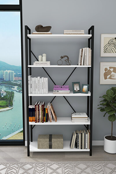 UmkaHome 5 RAFLI MODERN KİTAPLIK , OFİS KİTAPLIĞI , DEKORATİF ZARİF KİTAPLIK