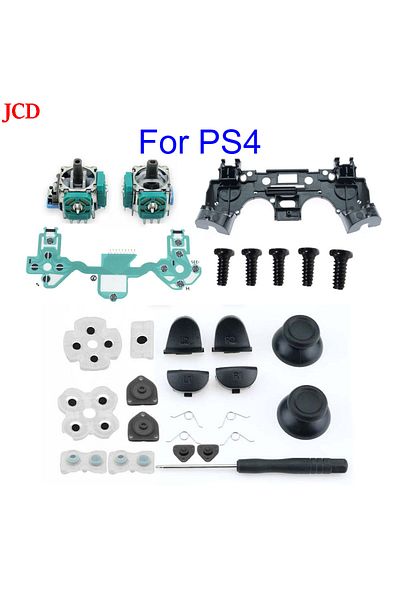 JCD C For Ps4 Controller Repair Set L1 R1 L2 R2 Trigger Buttons 3d Analog Joysticks Thumb Sticks Cap Co.