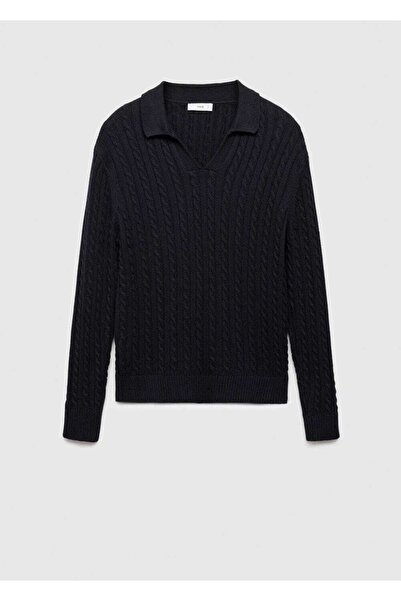 MANGO Man Örgülü polo gömlek