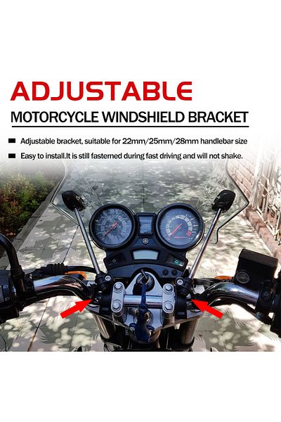 Choice Adjustable Windshield Mount Kits Windscreen Bracket Universal For Motorcycle With 22MM 25MM 28MM ...
