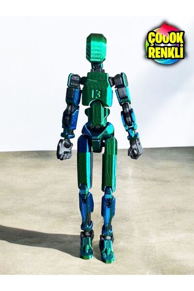 Suelo Butik Titan 13 Premium Çift Renk Yeşil Mavi Tüm Eklemleri Hareketli Robot Dummy Aksiyon Figürü T13 Robot