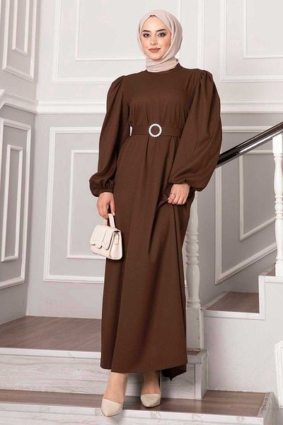 EBRUTESETTÜR Crepe Finish Belted Dress