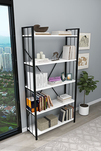 UmkaHome 5 RAFLI MODERN KİTAPLIK , OFİS KİTAPLIĞI , DEKORATİF ZARİF KİTAPLIK