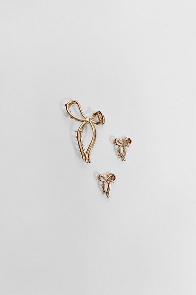 Stradivarius Set of 3 Bow-Shaped Hair Clips