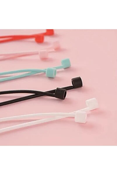bbtech AirPods 1. / Pro / 2. / 3. / 4. / Max Uyumlu Manyetikli Silikon Boyun Askısı Düşmeyi Engelleyen İp