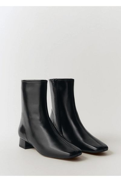 MANGO Woman Halbstiefel aus Leder mit Absatz