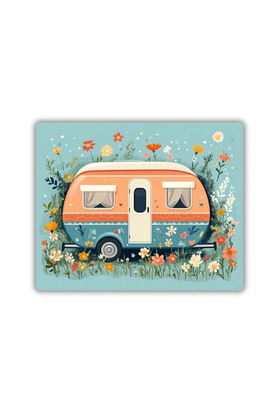 lili hediyelik Floral Caravan Printed Mouse Pad 18x22 cm
