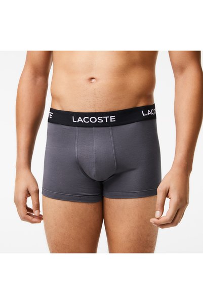 Lacoste بوكسر رجالي ذو قصة عادية باللون الرمادي الداكن