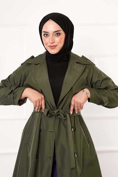 EBRUTESETTÜR Portable Belted Button Detailed Trench