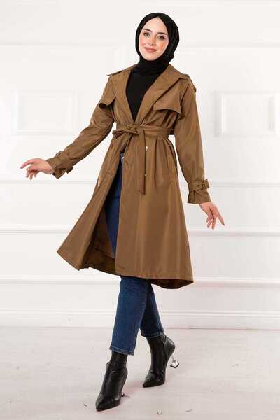 EBRUTESETTÜR Portable Belted Button Detailed Trench