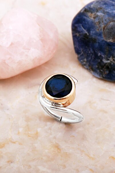 Sümer Telkari Safir Taşlı Tasarım Gümüş Yüzük 5921