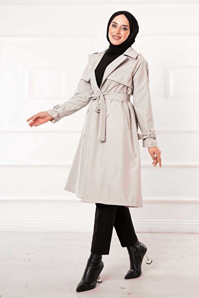 EBRUTESETTÜR Portable Belted Button Detailed Trench