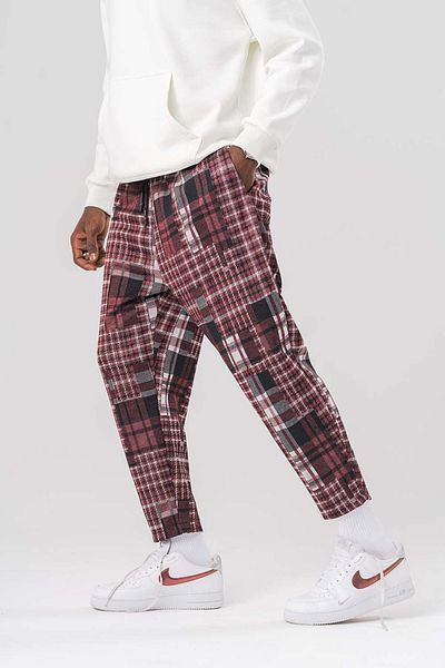 go gang own Wire Waist Elastic Carrot Cut Trousers