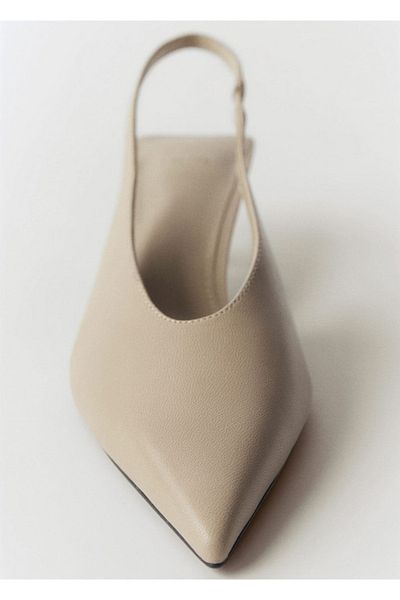 MANGO Woman Skórzane buty na obcasie typu kociak