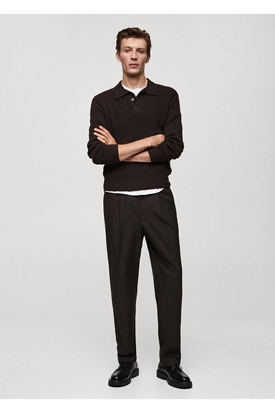 MANGO Man Poloshirt aus gerippter Baumwolle