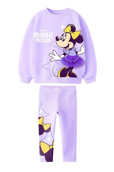 Lolliboomkids Girl Sweartshirt and Leggings Bottom Top Set 3 Yarn Printed Applique