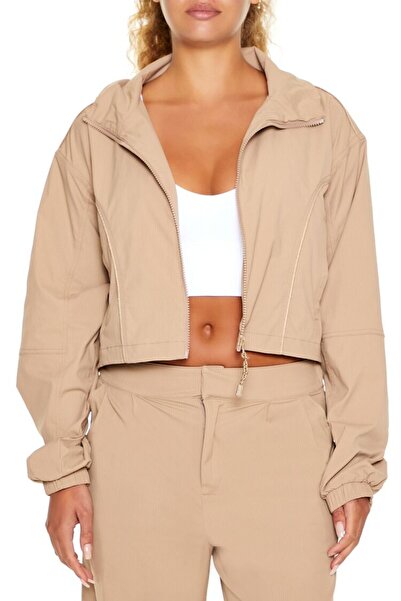 Forever 21 Spor Piped-Trim Zip-Up Ceket
