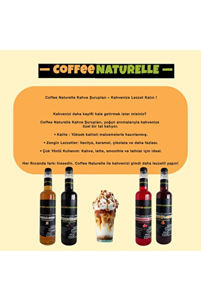 coffee Naturelle Karamel Aromalı Kokteyl Şurubu - 700 ML - Premium Quality