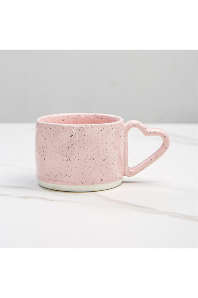 Choice 300ml Pink Korean Style ins Ceramics Cup 300ML Pink Love shape handle Coffee Mug Breakfast milk oatm