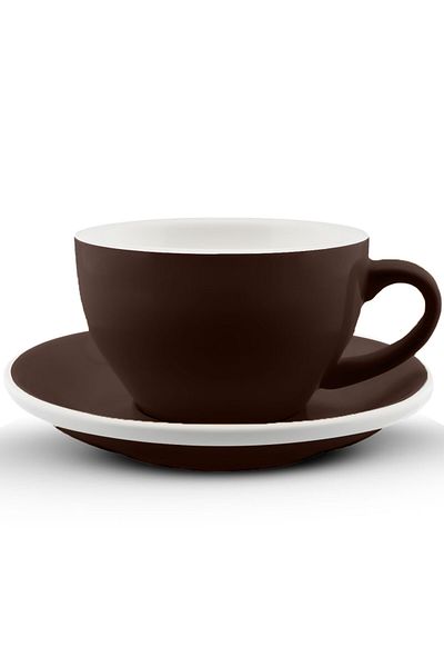 MIBRU Coffee ceramic cup with plate 150ml matt brown
