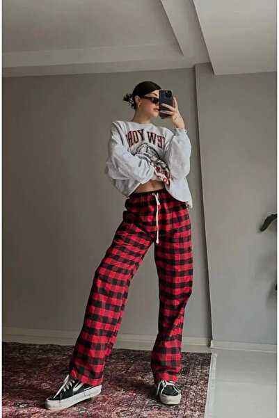 Culture Ekose Oversize y2k Eşofman Altı
