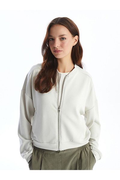 LC Waikiki Lcw Vision College Collar Oversize Women's Zippered Sweatshirt