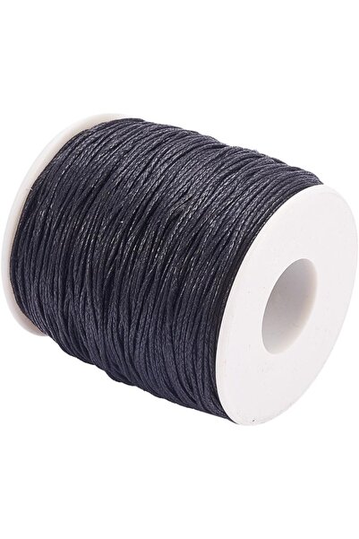 Choice 100 ياردة من حبل القطن المشمع 1 مم، بكرة خيط شمعي أسود للخرز للأساور و...