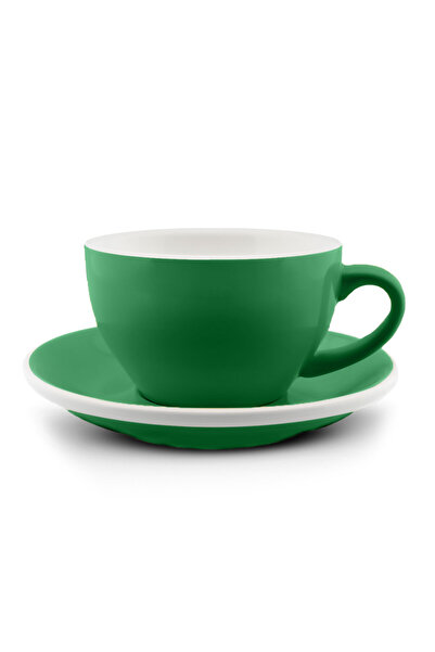 MIBRU Coffee ceramic cup with plate 150ml light Green For lattes drip coffee and tea