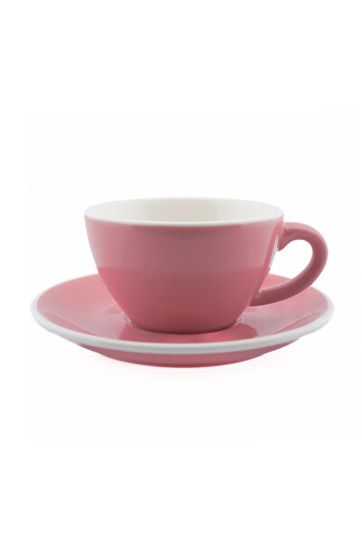 MIBRU Coffee ceramic cup with plate 150ml Pink For lattes drip coffee and tea