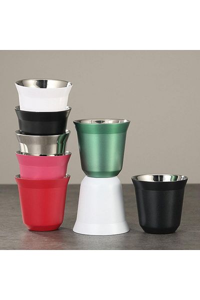 MIBRU Coffee cup vacuum stainless steel 70ml red