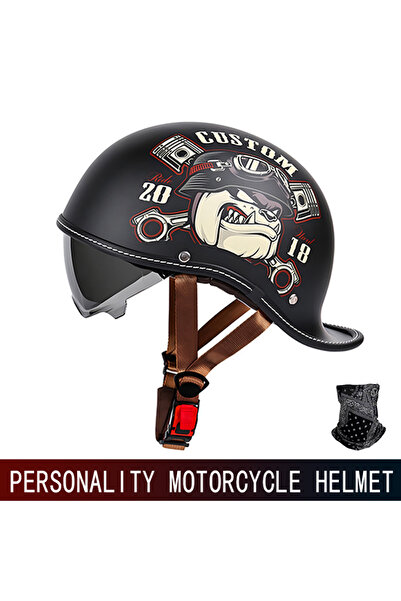 Choice خوذة دراجة نارية M F-22-1 Retro ذات الذيل المائل للرجال والنساء من Fou...