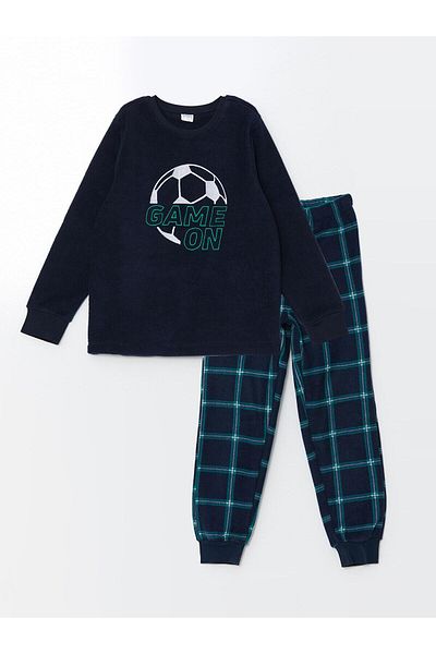 LC Waikiki Lcw Kids Crew Neck Fleece Boy Pajamas Set