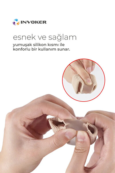INVOKER Ayak Baş Parmak Kemik Eğriliği Düzeltici Halluks Valgus Parmak Koruyucu Silikon Gece Gündüz Aparat L