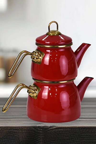 PR HOME Enameled Mini Model Teapot - Red