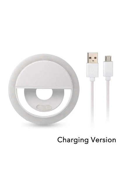 Choice مصباح سيلفي LED أبيض قابل للشحن عبر منفذ USB، يُستخدم كحلقة إضاءة لعدسة الهاتف المحمول، مناسب لأجهزة iPhone...