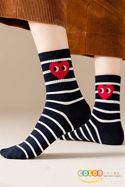 Color Socks Комплект от 5 памучни чорапа с шарка на сърце (изключително меки)
