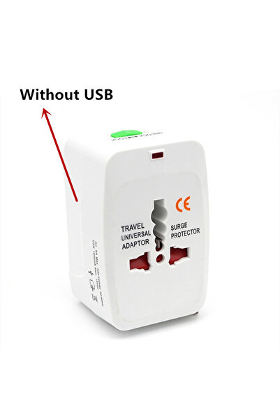 Choice Without USB White All in One Universal International Plug Adapter 2 USB Port 1 Type C World Travel A
