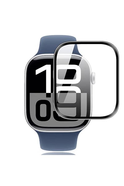 Deppo Trend واقي شاشة متوافق مع Apple Watch 10 مقاس 46 مم، غطاء كامل ثلاثي الأبعاد منحني مقاوم للصدمات