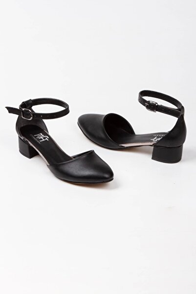 Larimar Pantofi negri cu toc joasă cu spatele închis pentru damă