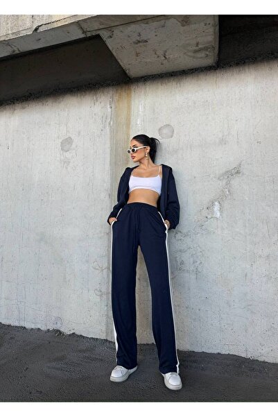 ILLE Striped Cardigan Tracksuit Set
