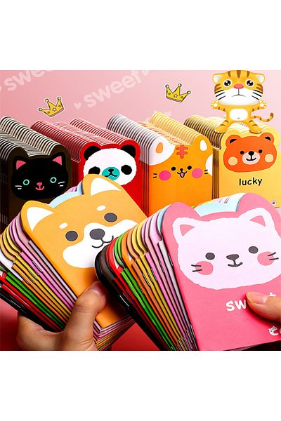 Choice 10PCS Notebook 10/20/40pcs Cartoon Cute Small Book Mini Pocket Notebook Portable Diary Note Children