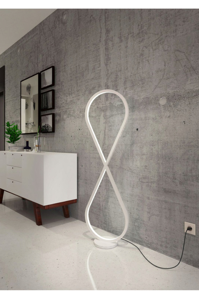 burenze Modern Tasarım Corleone Led Lambader Beyaz Gövde