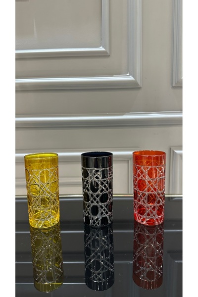 Turkuaz kristal Honeycomb Colored Cutting Handcrafted Soft Drink Water Cup