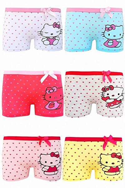 Uniquetrenders Boxeri flexibili din lycra din bumbac cu model mixt pentru fet...