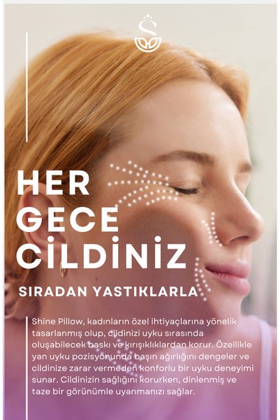 Shine Pillow Güzellik Yastığı %100 Ipek Pembe Kılıflı Kırışıklık Önleyici Ortopedik Patentli Visko Yastık