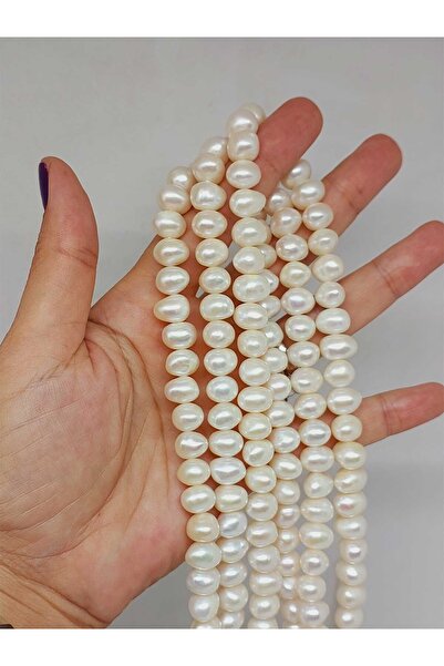 Yasamtohumu Snur de perle albe - 7*9 mm calitate regală (53324)