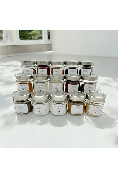 zezedesing 255Cc Spice Rack Set - 15 Pieces Silver Lid